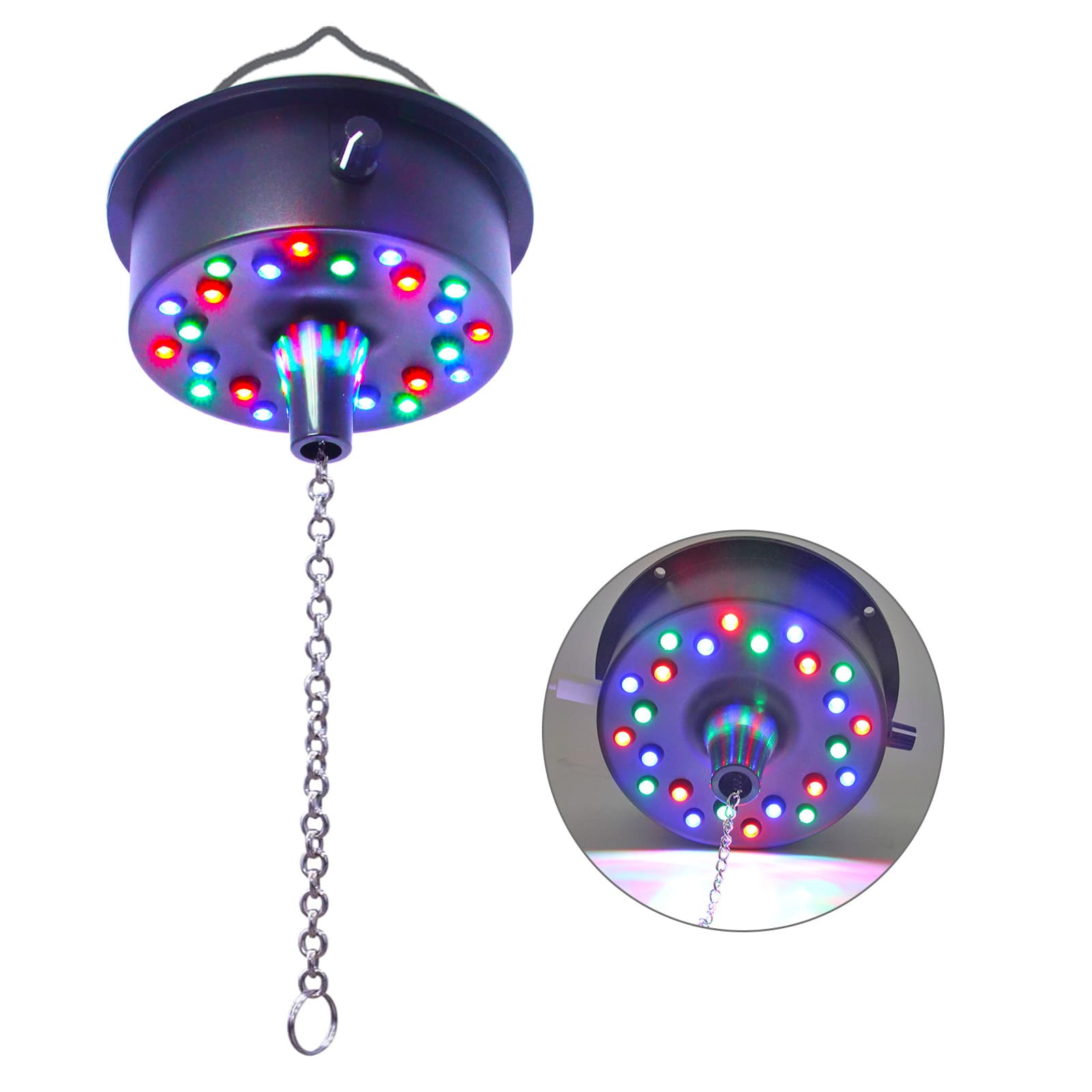 24-LED Mirror Reflection Disco Ball Rotating Motor Hanging Lamp Holder (Adjustable Speed)