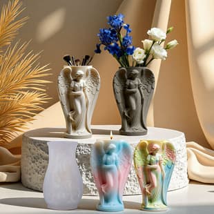 YinDian Angel Cement Aromatherapy Plaster Cup Mold DIY Epoxy Resin Storage Cup Flower Pot Decorative Silicone Mold