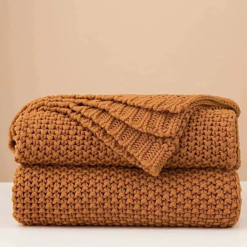 New Nordic style tassel knitted blanket, office air conditioning nap throw yarn cover sofa blanket customizable
