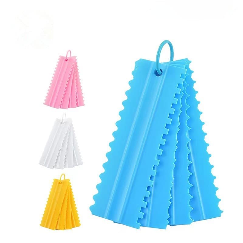 4-Piece Plastic Scraper Set Cake Contour Comb Fondant Cake Decorating Square Leveler Edge Scraper