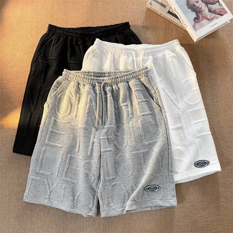 Men's White Sports Shorts Fashion Brand American Ice Silk Quick-drying 2024 New Arrival Half Summer Casual Pants