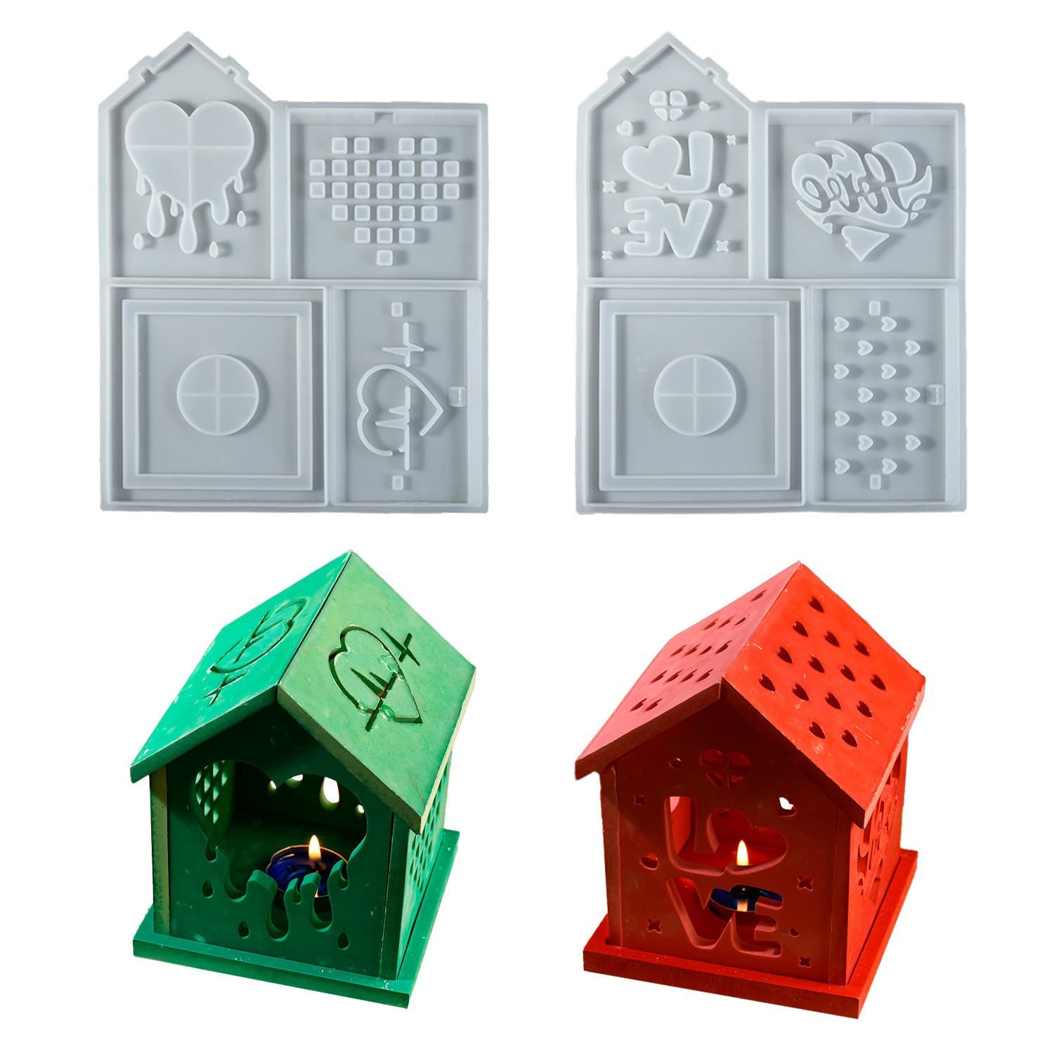 New diy silicone mold Valentine's Day love love house candle house night light silicone mold