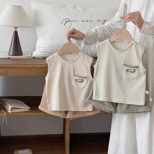 Boys Summer Separates Set Infant Sleeveless Vest Shorts Thin Casual Baby Going Out Two-Piece Set