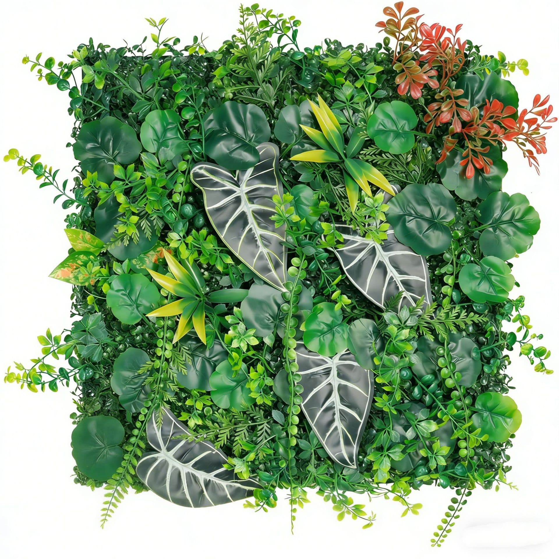 Simulated 3D Plant Wall, Indoor and Outdoor Decoration, Artificial Greenery, Fake Grass, Hanging Landscape Background Wall
