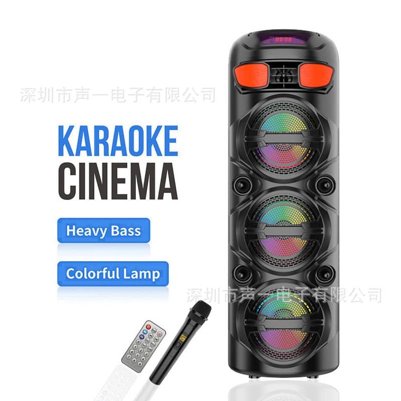 ZQS6301 Cross-Border New Private Mold 3 6-Inch Color Light Bluetooth Speaker Indoor Party Scary Ghost Karaoke Sound