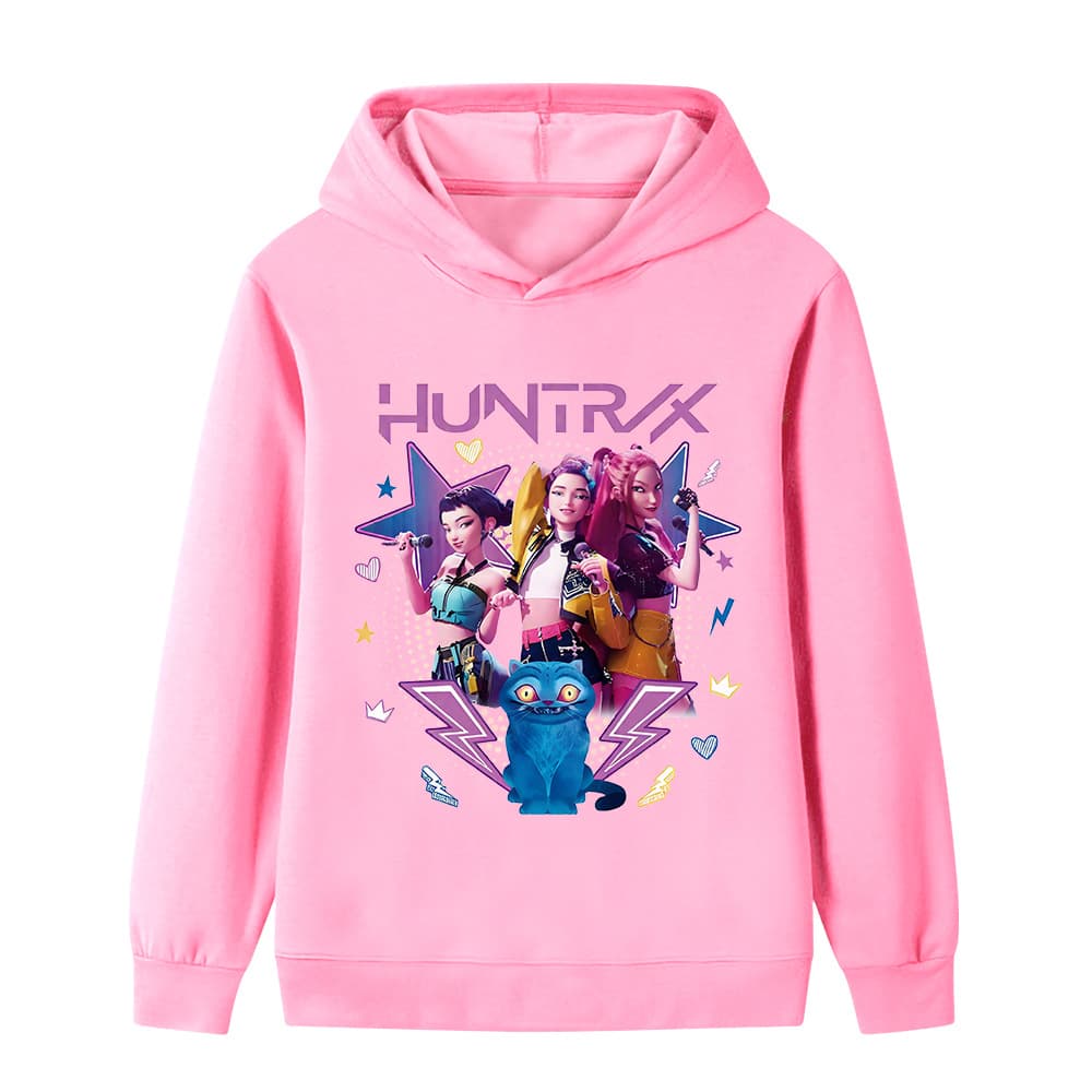 Kpop Hunter Witch Group Printed Pattern Big Children's Boys and Girls Hoodies Sweatshirts B1216