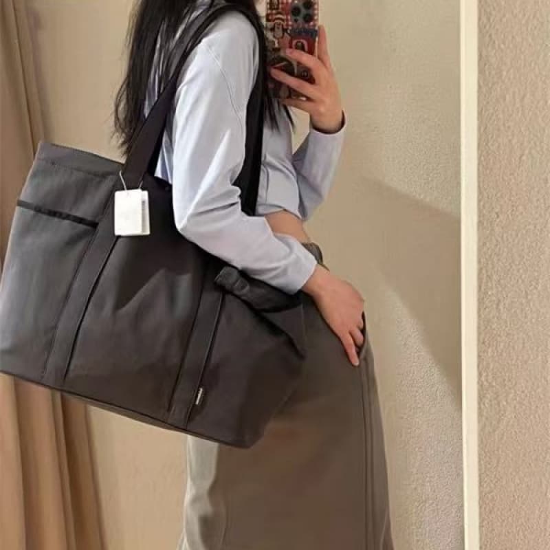 New LU Large Tote Bag Simple Lightweight Yoga Women Sports Commuter Bag Fitness Casual Handbag Drop Shipping