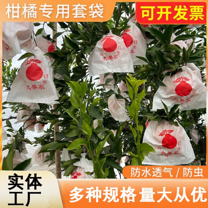 Manufacturer wholesale of citrus bags, ready-to-ship orange paper bags with top closure, flat fruit protection bags