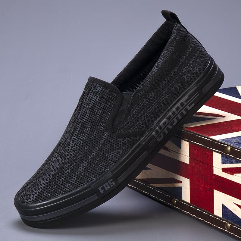 Summer New Men's Shoes Printed Mesh Shoes Cloth Shoes Trendy Versatile Breathable Casual Low-Top Slip-On Fashion Sneakers