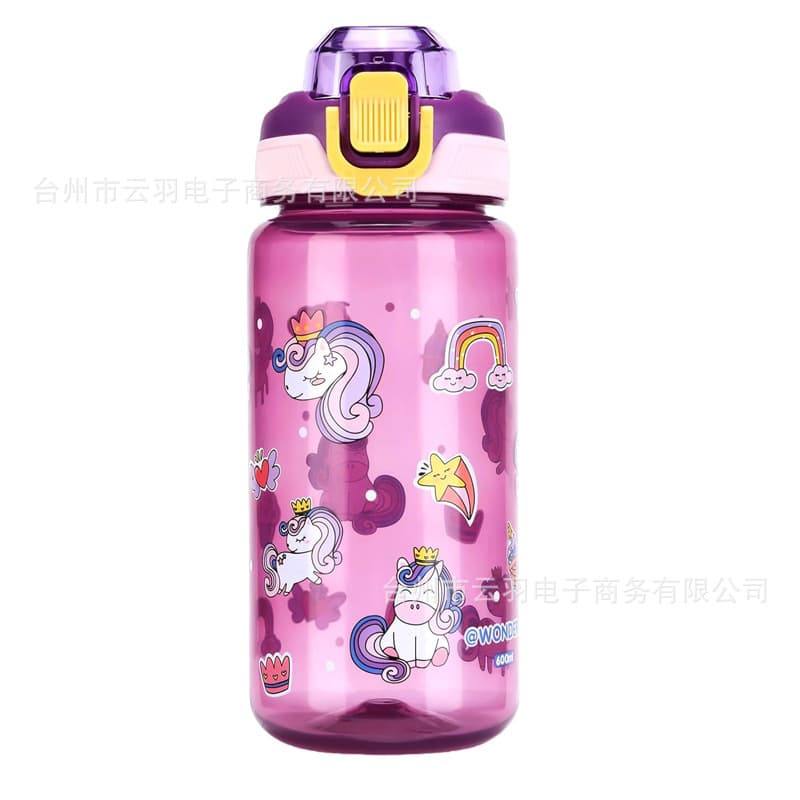 Kids Water Bottle Summer Portable Sports Bottle Cute Cartoon Direct Drink Cup School Boys Girls Portable Plastic Cup