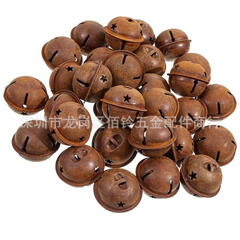 Rusted Bell Christmas Vintage Antiqued Metal Bell Rusted Bell Hemp Rope Wind Chime String Pendant Jingle Ornament
