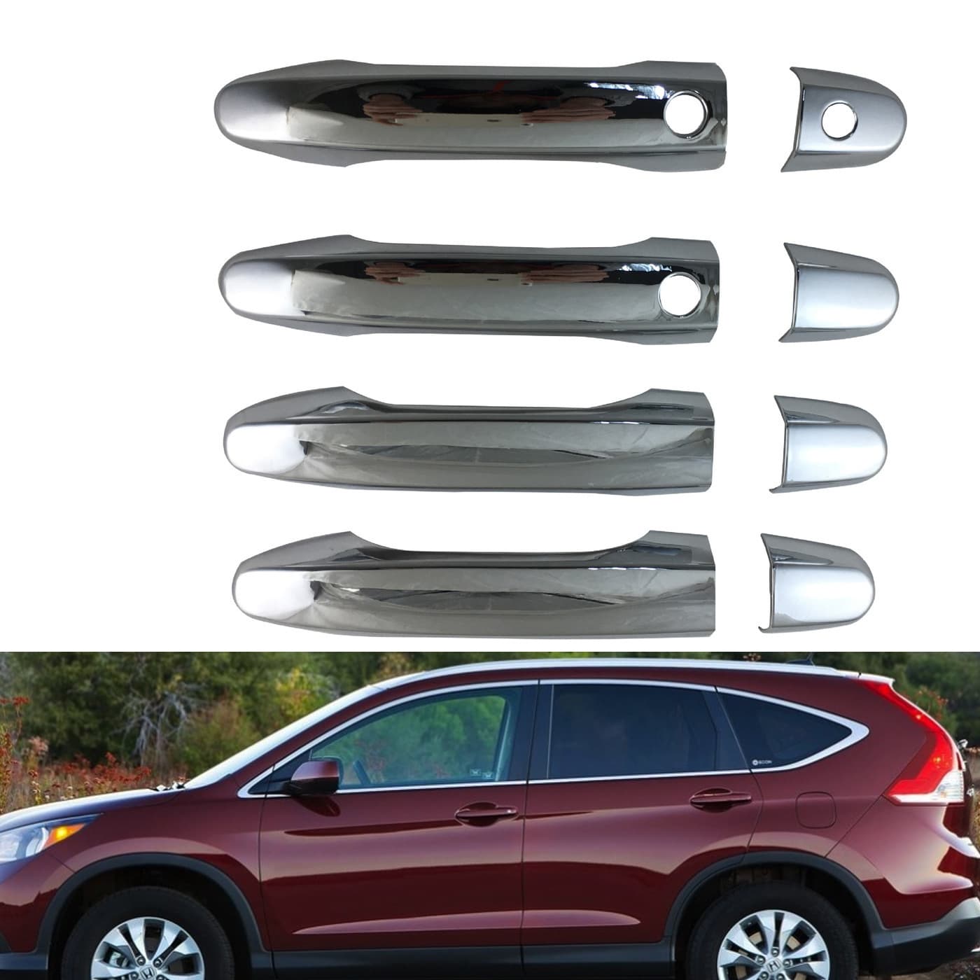 2012-2015 CRV Door Handle Chrome Handle Trim Strip Car Exterior Accessories