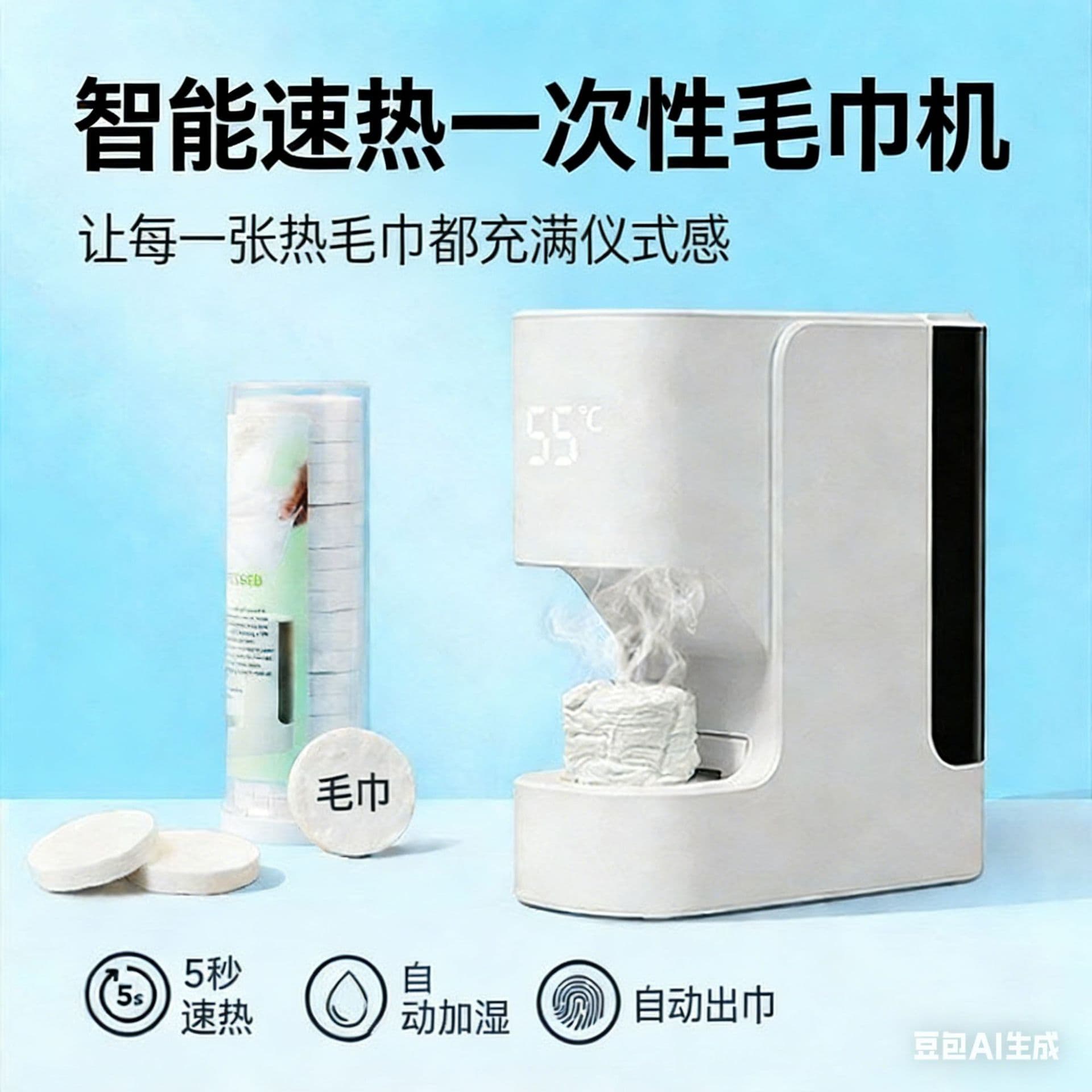 Disposable compressed towel machine pure cotton face wash towel disposable smart hot towel machine heater barrel automatic