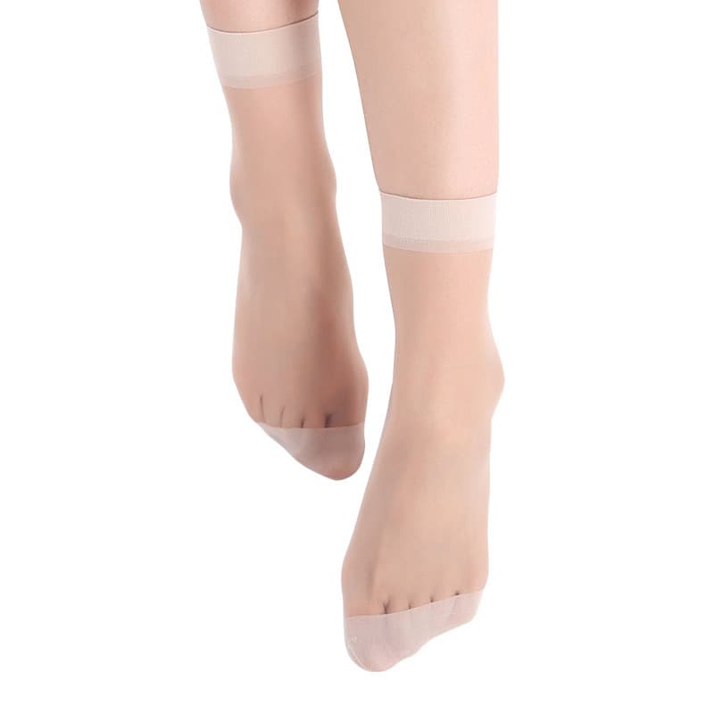 10 Pairs Short Stockings Anti-Snag Durable Thin Cotton Sole Non-Slip Crystal Silk Stockings Wholesale