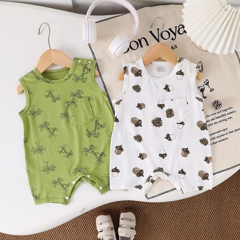 Baby clothes summer thin cool cotton jumpsuit newborn clothes summer thin cotton jumpsuit