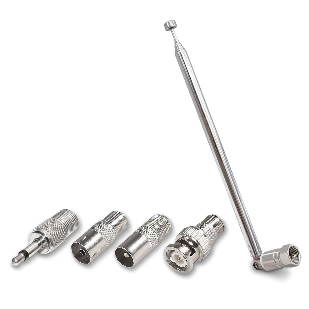 FM Radio Antenna Universal Telescopic Stainless Steel Rod Antenna BNC Male Connector FM Antenna DAB Radio Antenna
