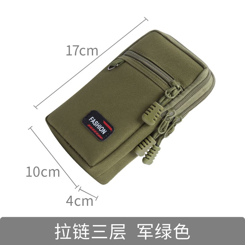 2021 New Waterproof Oxford Cloth Waist Pack Phone Pouch for Men, Belt-worn, 6.5-inch, Outdoor Running Bag with Carabiner
