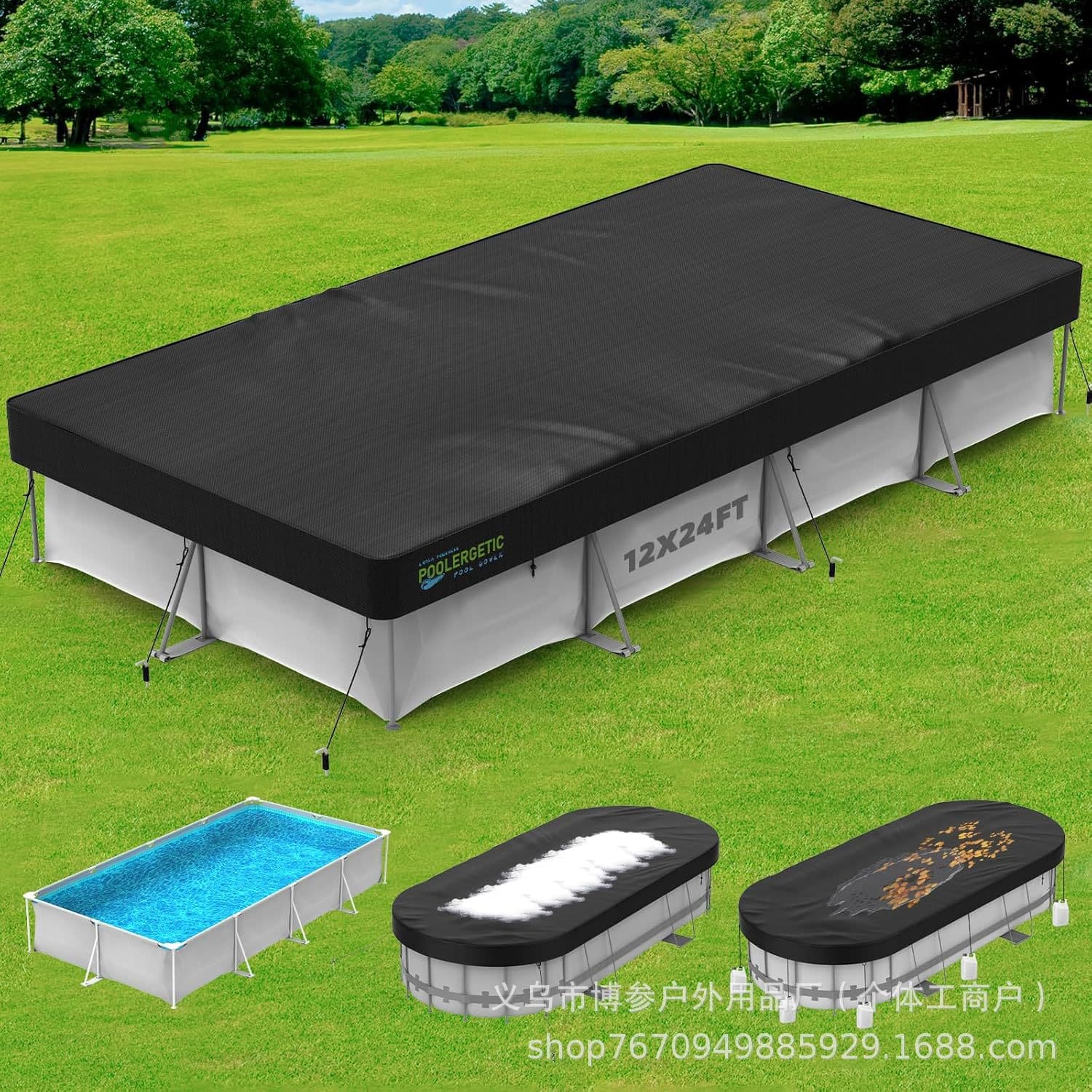 12x24 ft Rectangular Pool Cover Heavy Duty Solar Pool Cover for Above Ground Pool Winter Pool Cover
