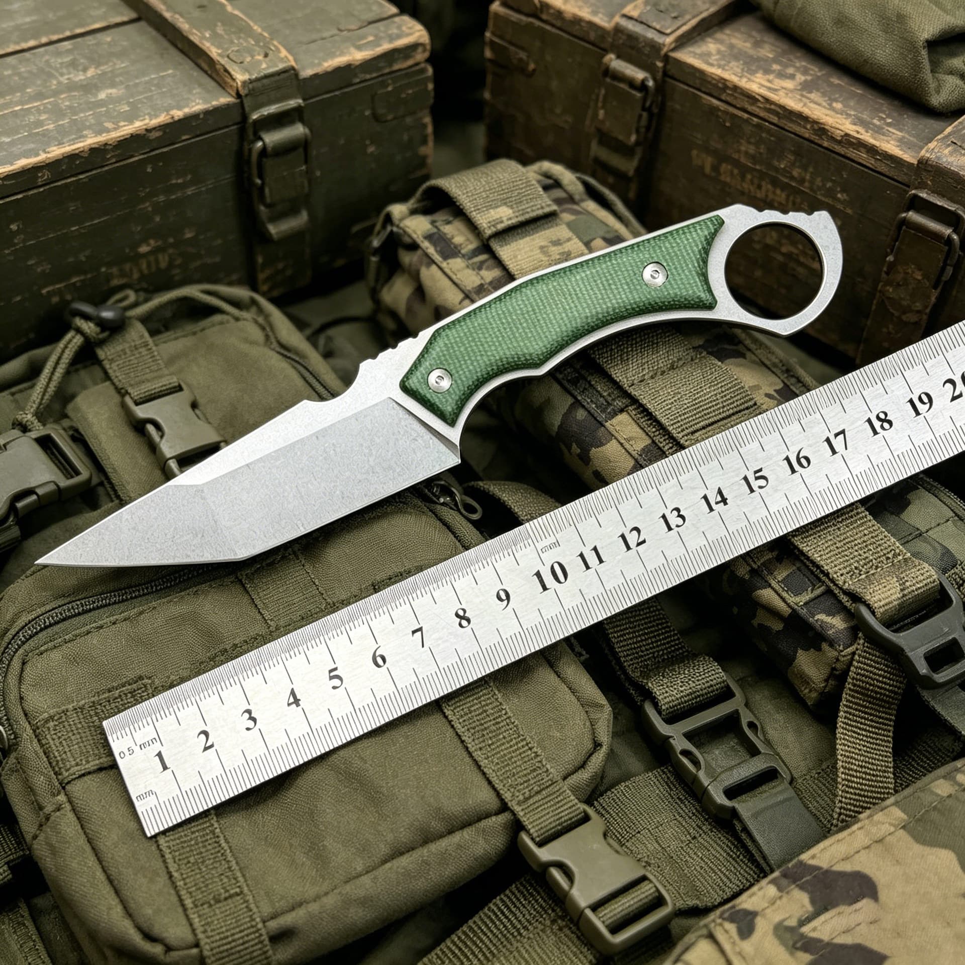 Outdoor Survival Knife Tactical Fixed Blade Knife for Self-Defense High Hardness Sharp Blade
