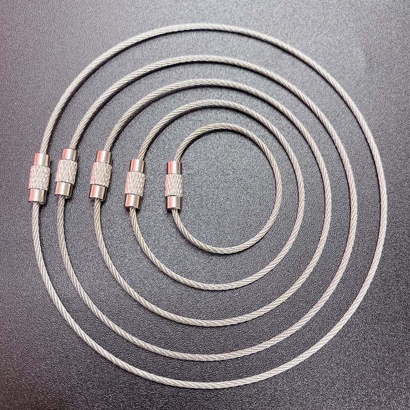 Stainless Steel Wire Ring 15cm Wire Loop Steel Wire Keychain Luggage Tag Stainless Steel Cable