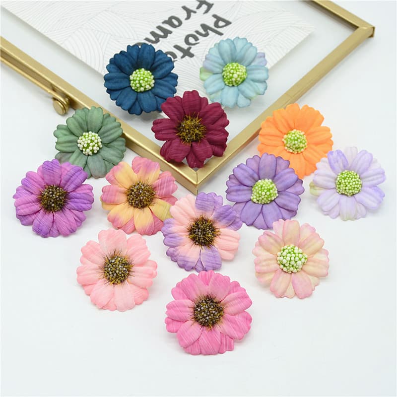 Artificial Flower Oil Painting Small Daisy Flower Box Gift Set with Forest-style Wreath Handmade Material Decorative Hair Accessories Fake Flowers