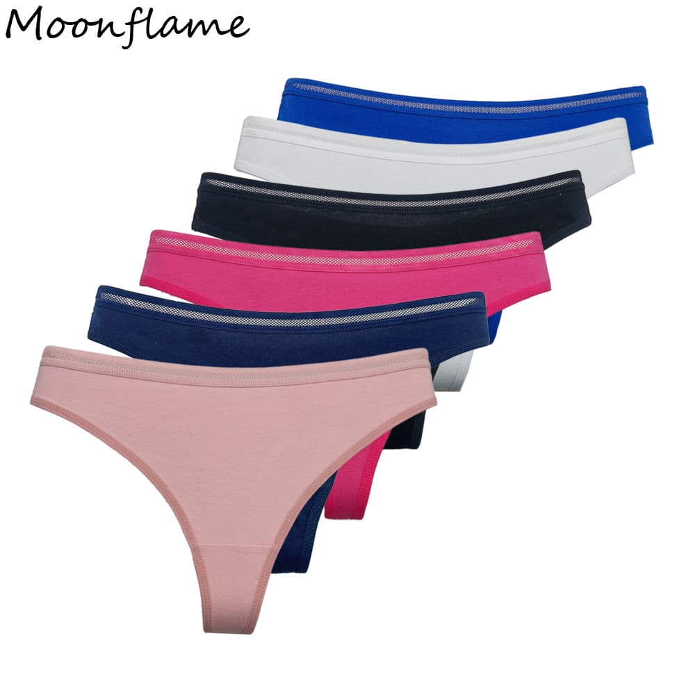 Sexy Cotton Young Women Thong Panties Cotton Fitness Seamless Yoga Sports Thong Low Waist Panties