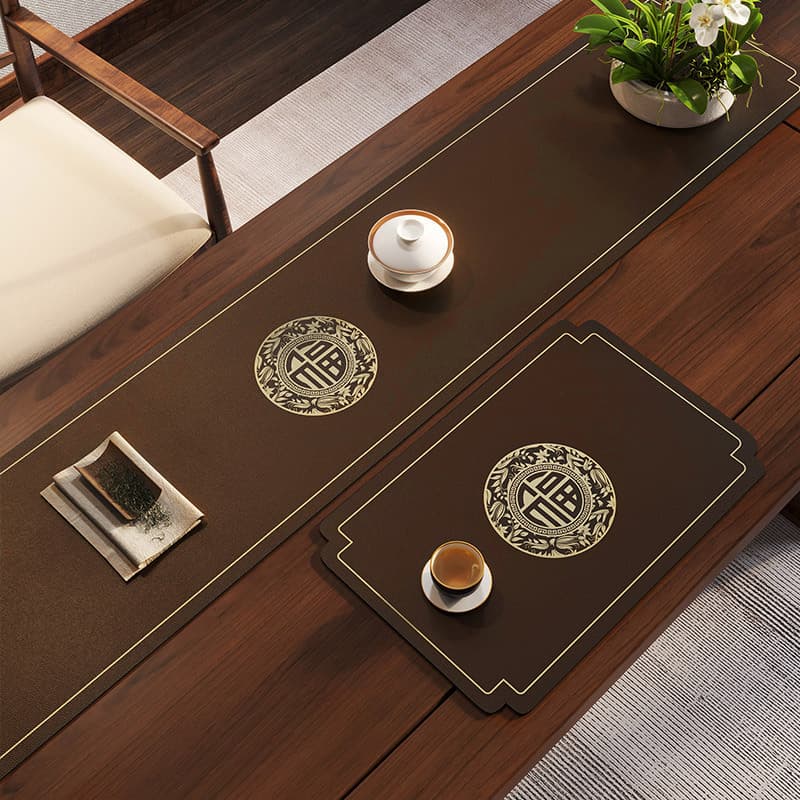 New Chinese Coffee Table Tea Mat Classical Chinese Style Table Runner Zen Tea Mat Drinking Tea Surface Pad Absorbent Quick-Dry Tea Coaster