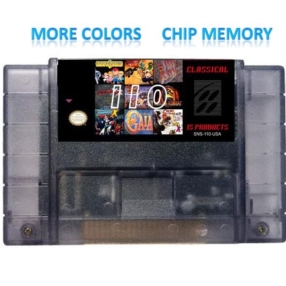 Super Nintendo 16-Bit Cartridge 110-in-1 Game Cartridge SNES Cartridge English Export Version Memory Not Overwritten