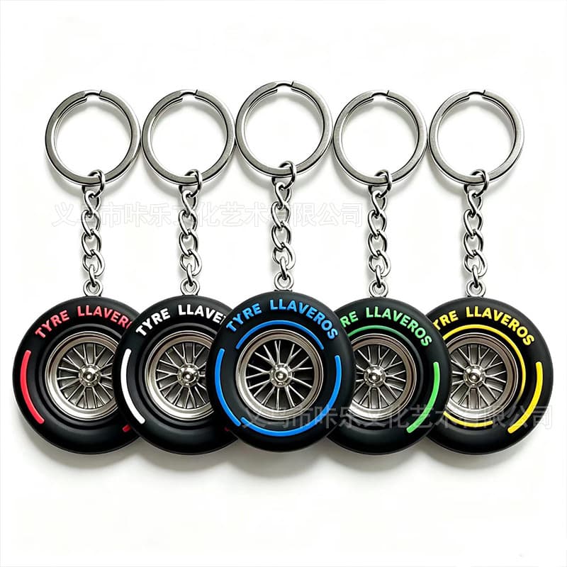 New F1 Tire Keychain Wheel Hub Keychain Tire Ring Racing Keychain Tire Keychain Acrylic 2D