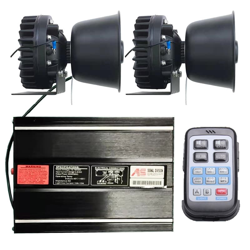 Source Factory: 400W Car Alarm Siren Speaker Vehicle Loudspeaker AS7200GH-2