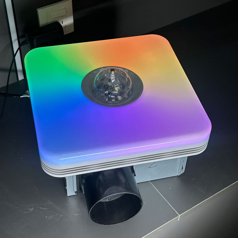 110V US Standard Amazon Bluetooth Speaker with RGB Lighting, Remote Control Ventilation Fan Exhaust Fan