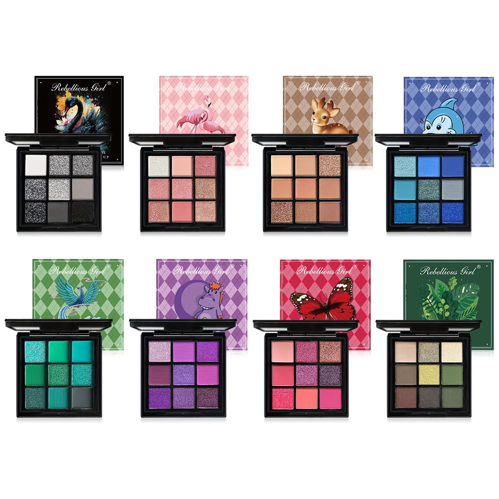 Cross-border Exclusive 9-grid Eyeshadow Palette Pearl Matte Earth Tone Smoky Dark Pigmented Western Eyeshadow