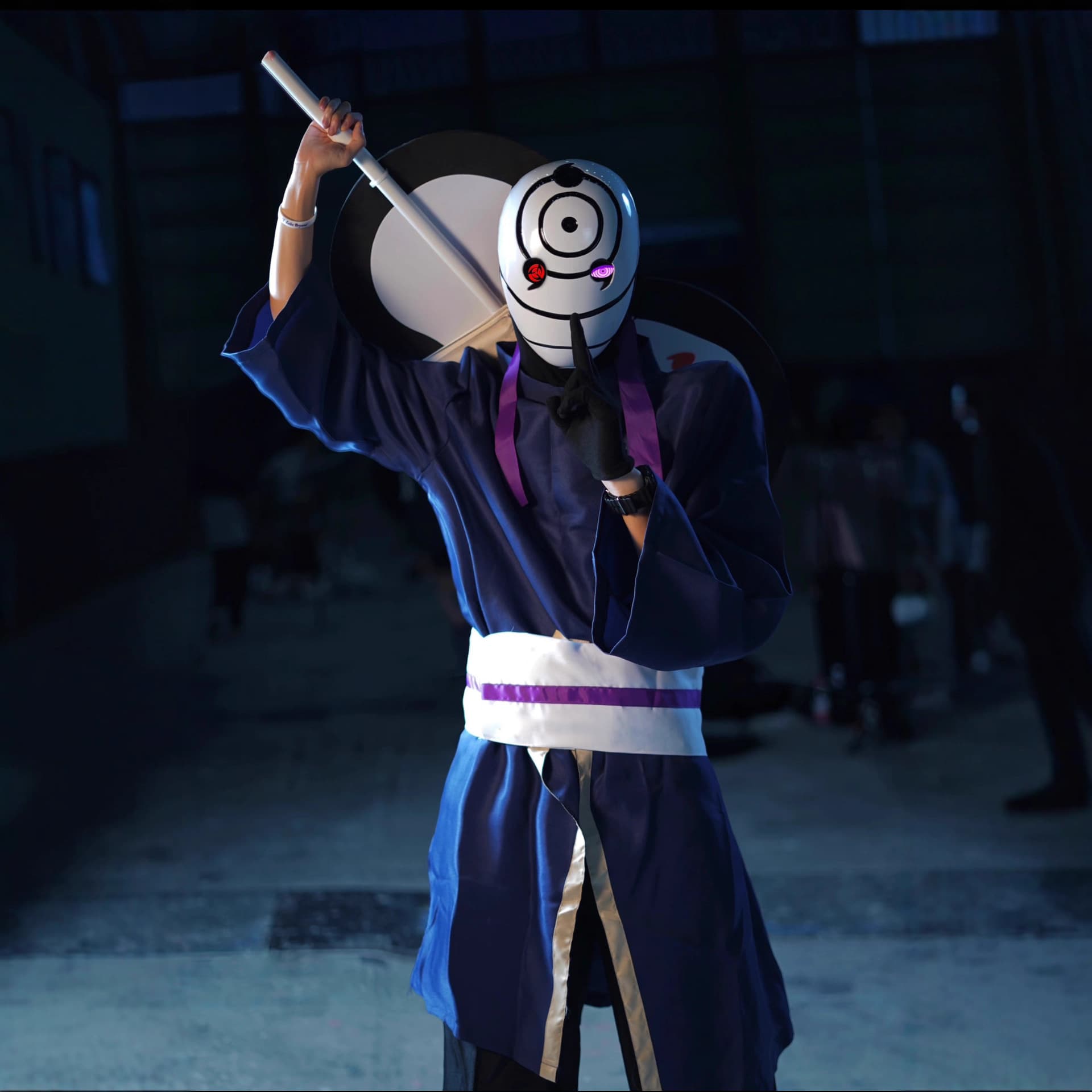 Naruto Uchiha Obito cos suit mask male Akatsuki organization A Fei cosplay costume white mask ninja