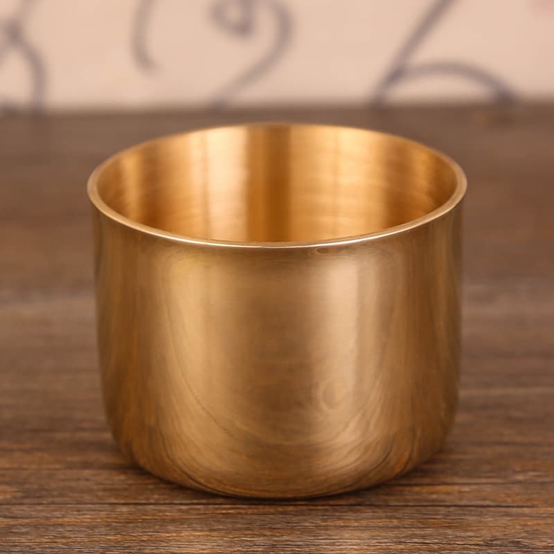 Copper Cup Drinking Water Thickened Pure Copper Tea Cup Drop-Resistant Handmade Household Large Tea Cup Master Cup Single Pink Cup