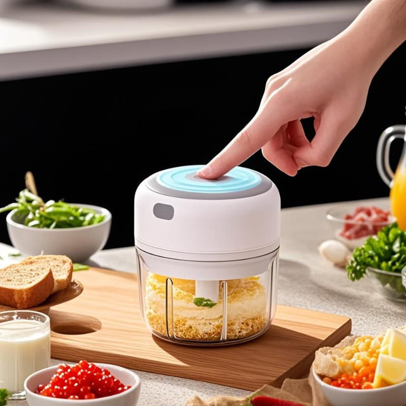 Electric Garlic Chopper Kitchen Garlic Press Masher Puree Wireless Baby Food Grinder Meat Grinder USB Charging