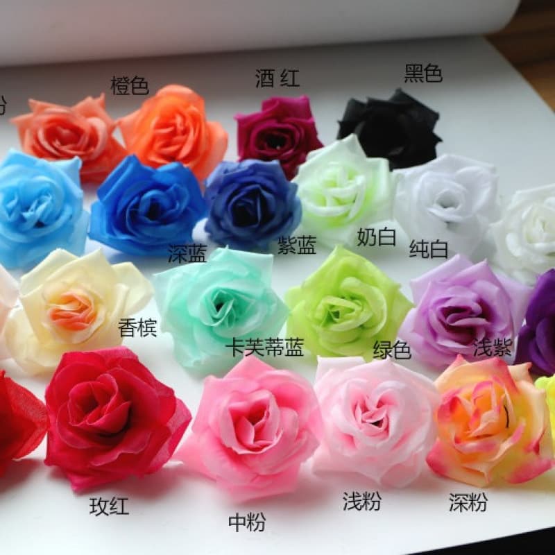 Artificial Rose Flowers Fake Flower Decor Simulation Rose Flower Ball Flower Wall Insert Flower Head Material Silk Flower Head