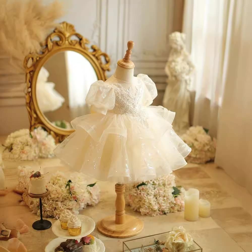 Super stylish girl's one-year-old dress, baby's birthday princess dress, baby's 100-day cake dress, summer dress