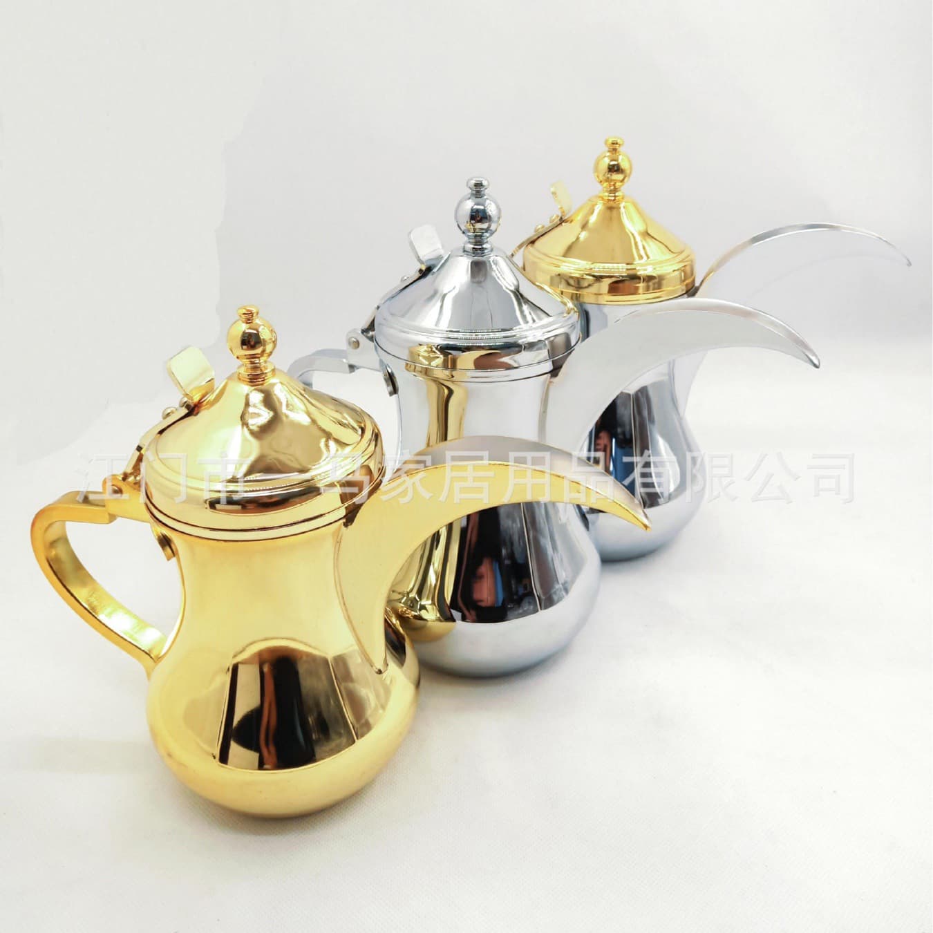 Arabic Dallah Coffee Pot Stainless Steel Teapot Kettle Gold Silver Eagle Beak Middle Eastern Coffee Pot