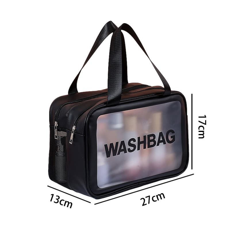 Transparent PVC Bath Bag Large Capacity Portable Waterproof Storage Bag Premium Travel Cosmetic Toiletry Bag Beach Bag