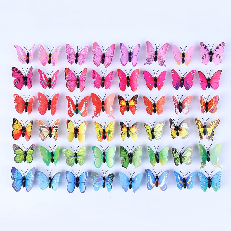 6cm PVC Simulated Butterfly Accessories Manufacturer Creative Decoration Fridge Magnet Bionic 3D Colorful Magnetic Butterfly Wholesale