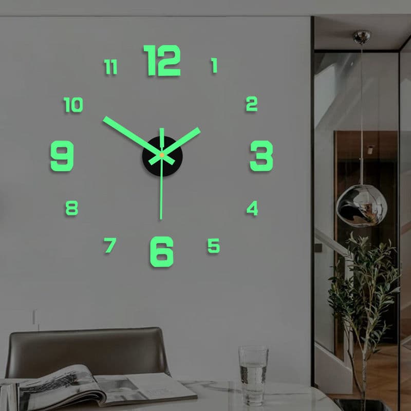 Factory direct sales of luminous wall clocks, simple, stylish, creative DIY clocks for living room and bedroom, self-adhesive wall clocks.
