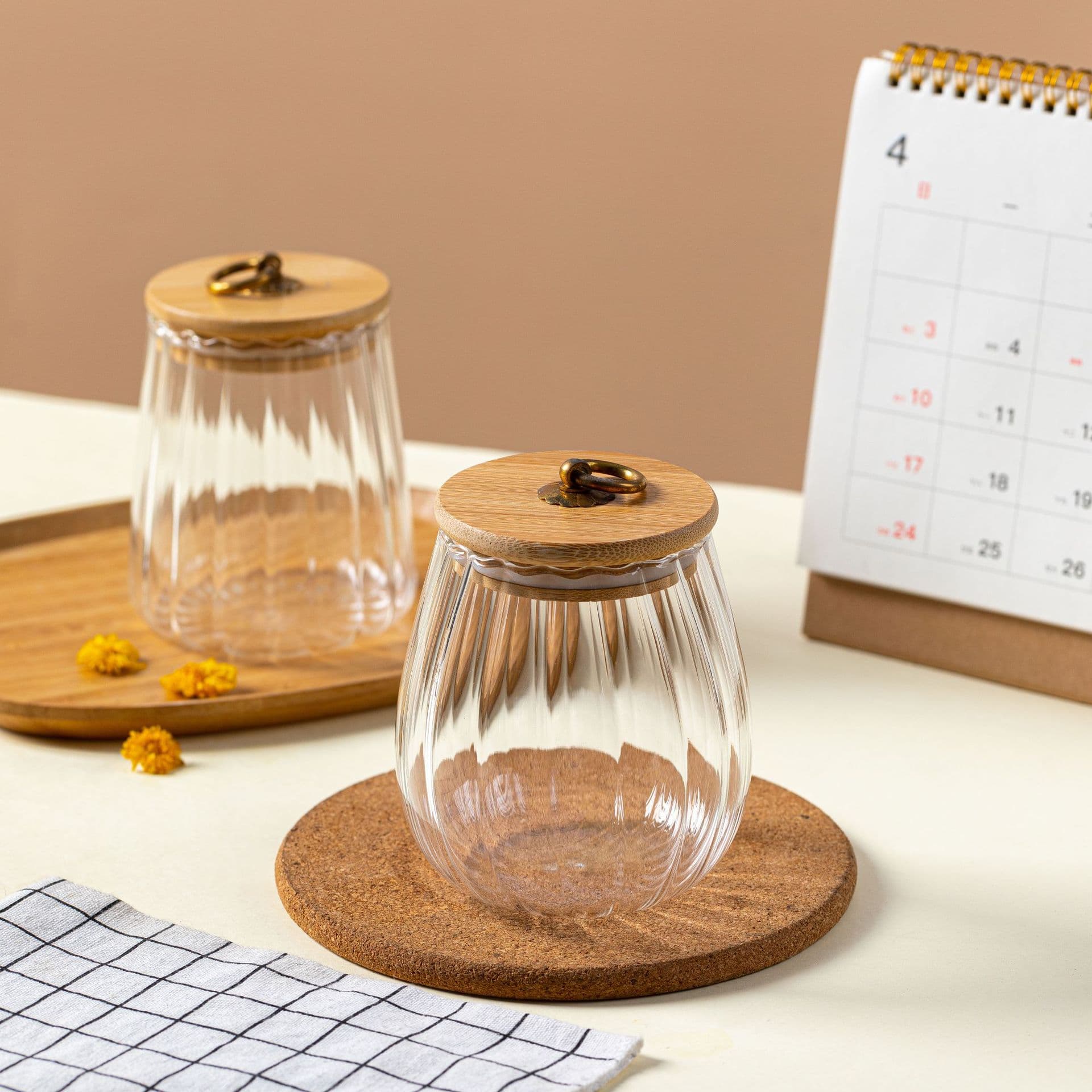 Japanese Household Sealed Glass Tea Canister Nordic Snack Storage Jar Scented Tea Sugar Container
