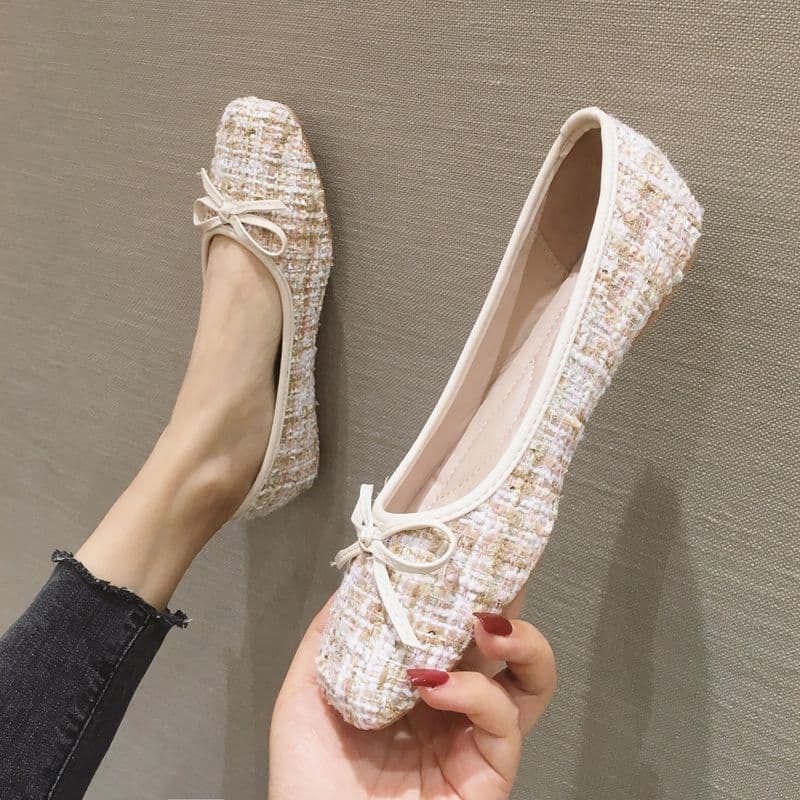 Square-Toe Flat Shoes for Women, New Spring Collection, Elegant Shoes, Shallow Mouth, Large Size, Versatile Loafers, Black New