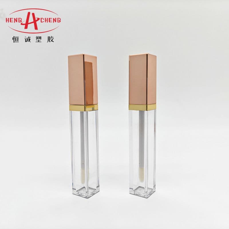 Hengcheng customized rose gold square bottle lip gloss tube large capacity lip gloss tube empty bottle can be customized makeup packaging materials