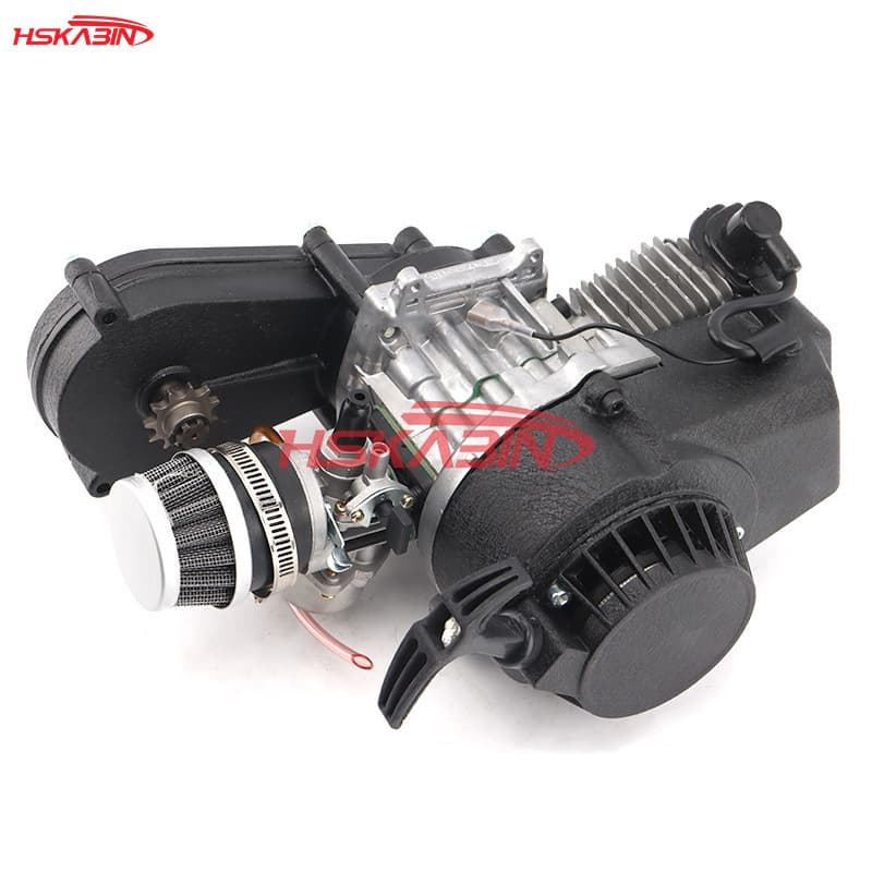 49CC Engine Mini Motorcycle 2-Stroke Pull Start with Gasoline Engine 44-6 Modified Engine Transmission