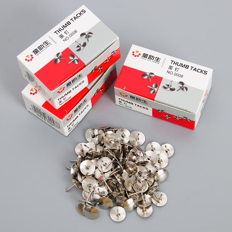 Office Supplies Thumb Tacks Nickel-Plated Box Strong Fixing Push Pins Metal 10mm Nails 80 Pieces Pack Bulk Wholesale