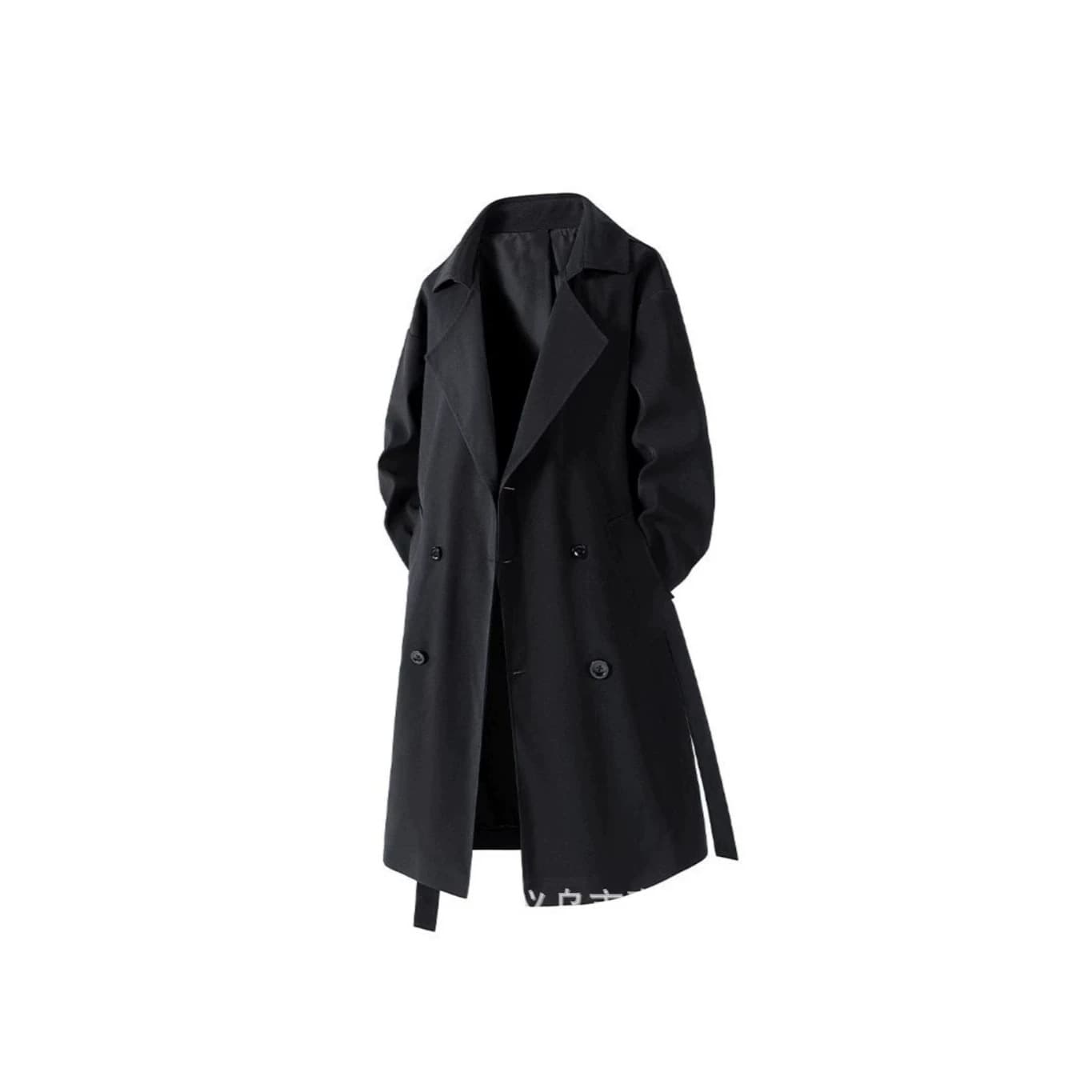 Mid-length Trench Coat for Men 2025 Fall New Trend Casual Overcoat Knee-length American Retro Streetwear