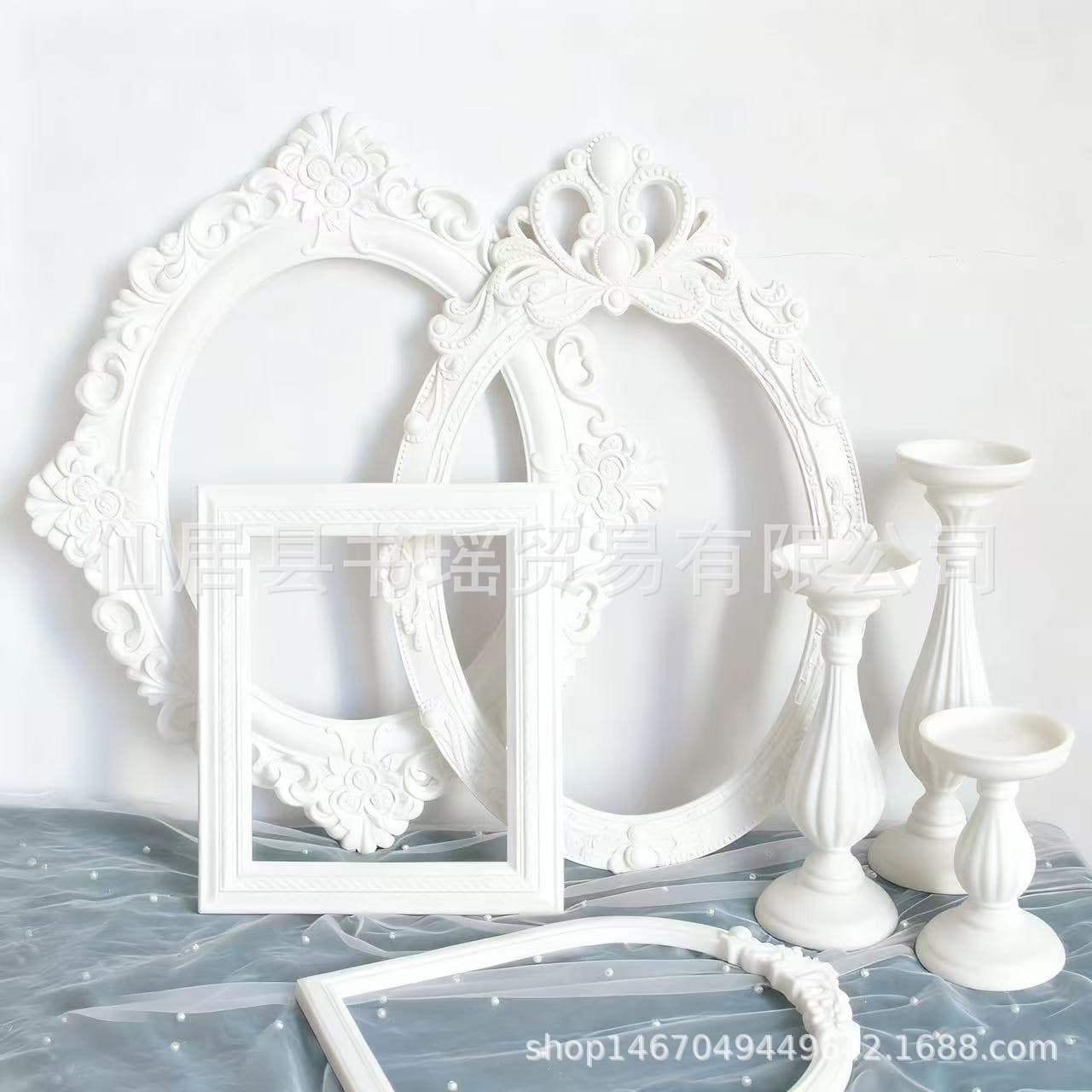 Wooden ins white series retro good-looking frame photo frame ins style photography photo props retro versatile color system
