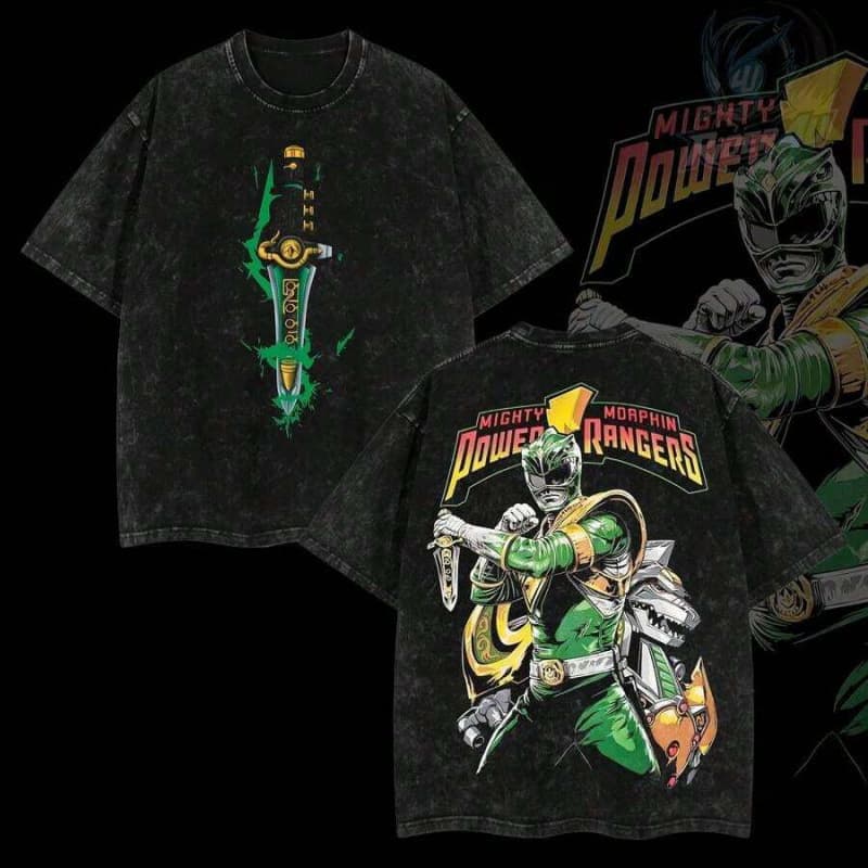 Cross-border Cotton T-shirt Rider4U Power Rangers Green Ranger Dragonzord Overs