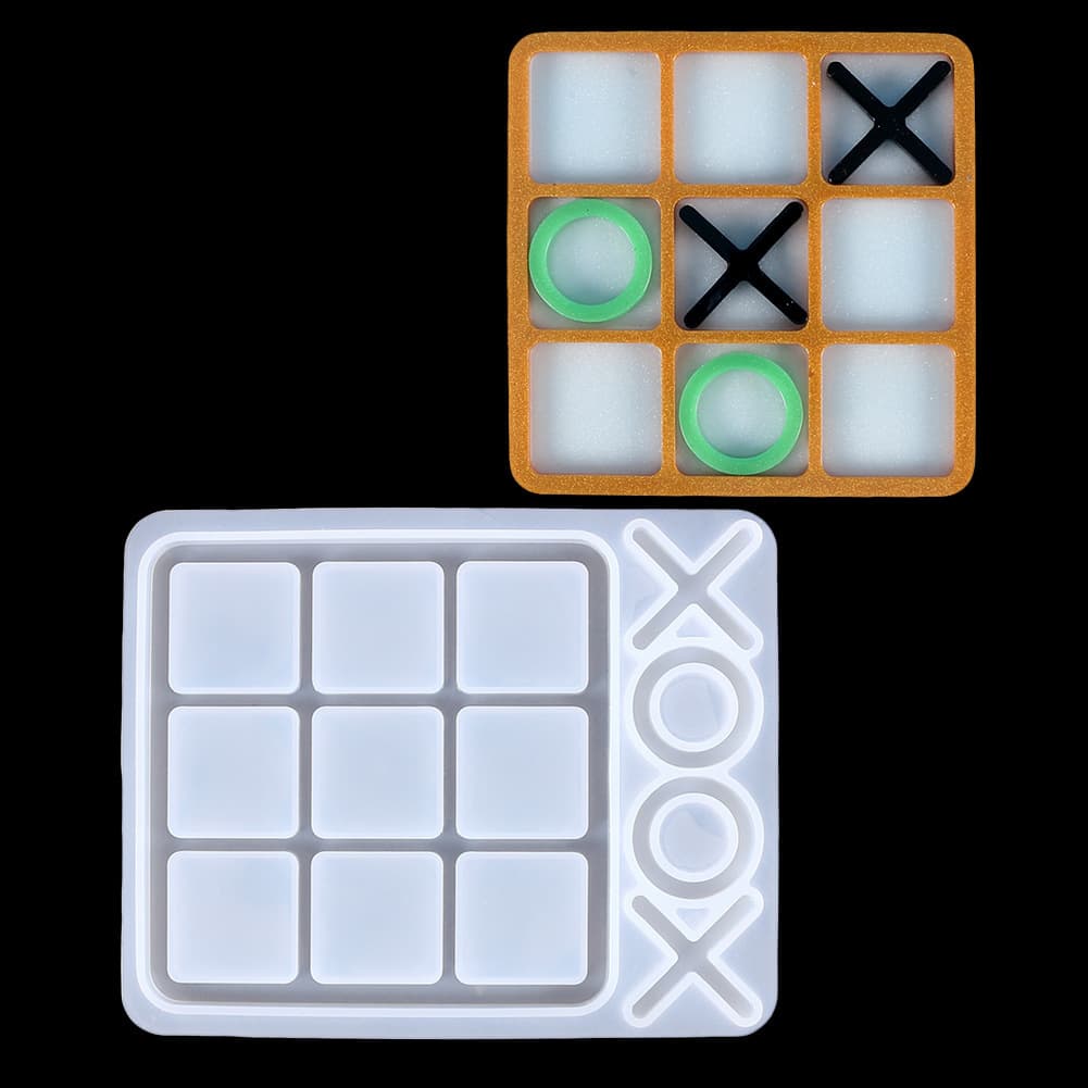 DIY Crystal Drip Resin Game Board Silicone Mold Handmade Mirror Surface Chessboard Mould for Cake Decoration Modern Style